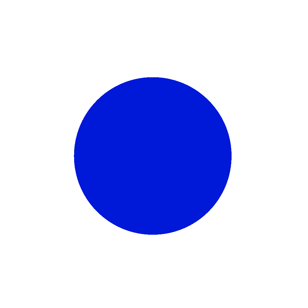 An animating big blue dot imitating breathing.